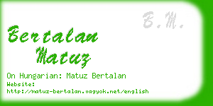 bertalan matuz business card